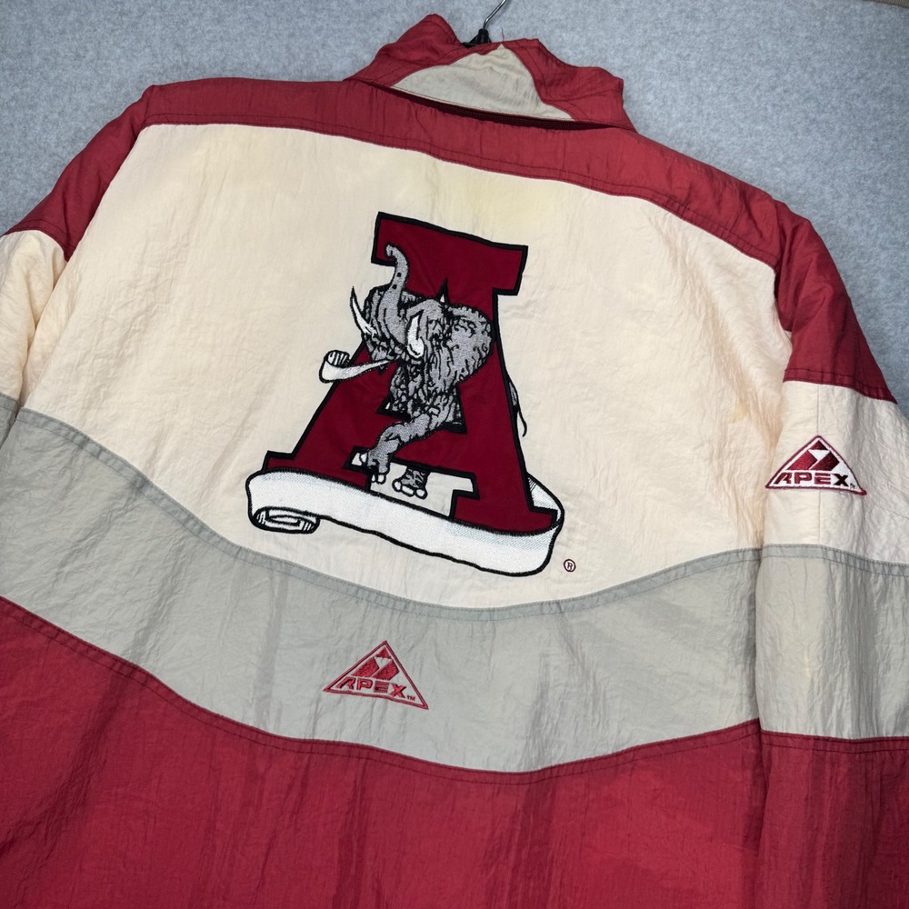 Vintage Alabama Crimson Tide Jacket Windbreaker Puffy Mens Medium Red Apex One